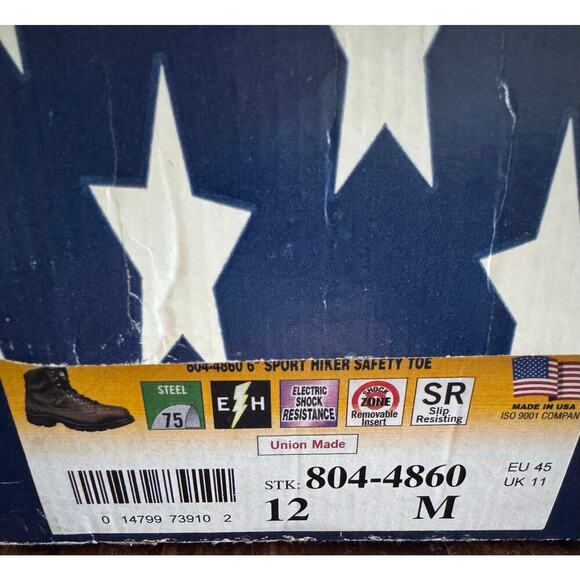 New Thorogood Brown 6” Sport Hiker Safety Toe Made in US sz 12 - Picture 6 of 8